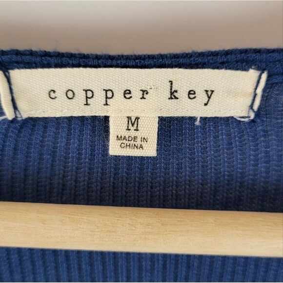 Copper Key Flounce Sleeve Ribbed Fit and Flare Dress Size M Soft Lightweight New - Picture 6 of 9